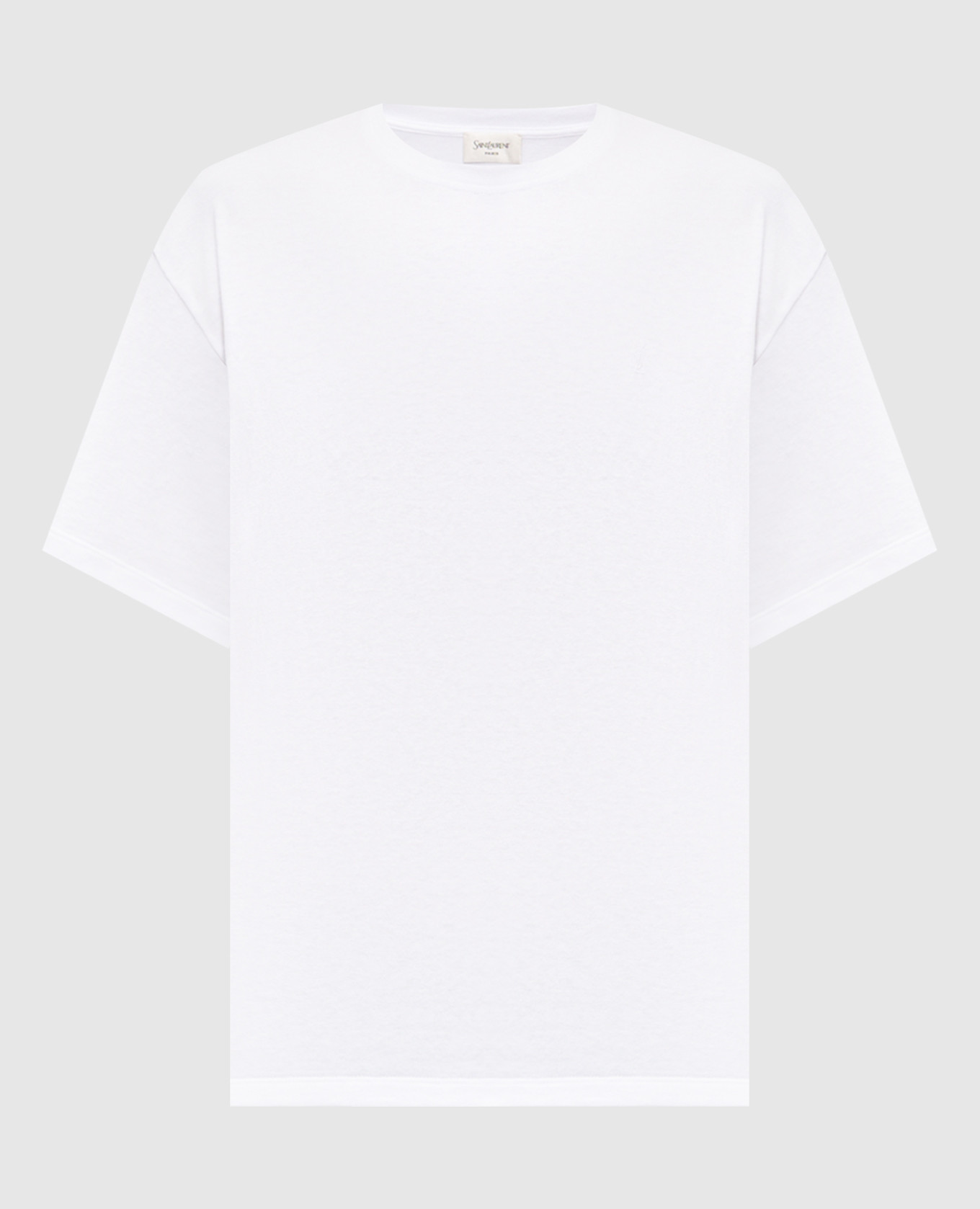 White T-shirt with embroidered monogram logo