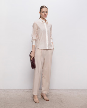 Peserico Beige blouse with silk A06354B8372