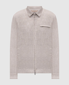 Peserico Gray linen and wool jacket R5226905814