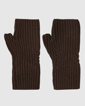 Allude Brown cashmere mittens 26511227