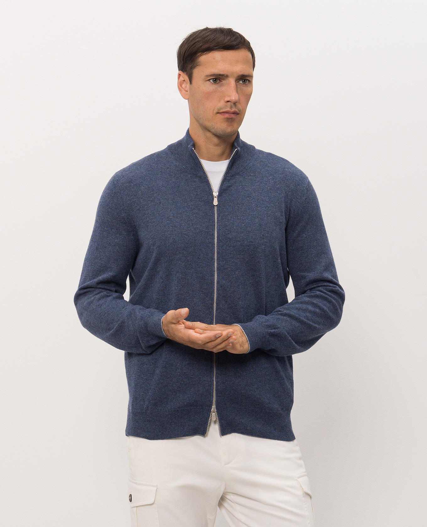 Blue cashmere cardigan Brunello Cucinelli 3