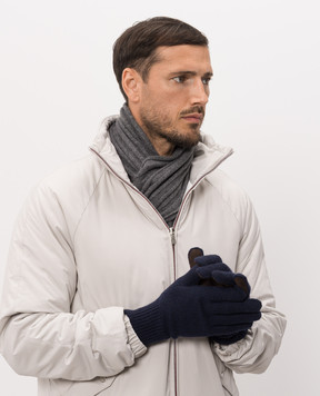 Brunello Cucinelli Navy blue cashmere gloves M2292118