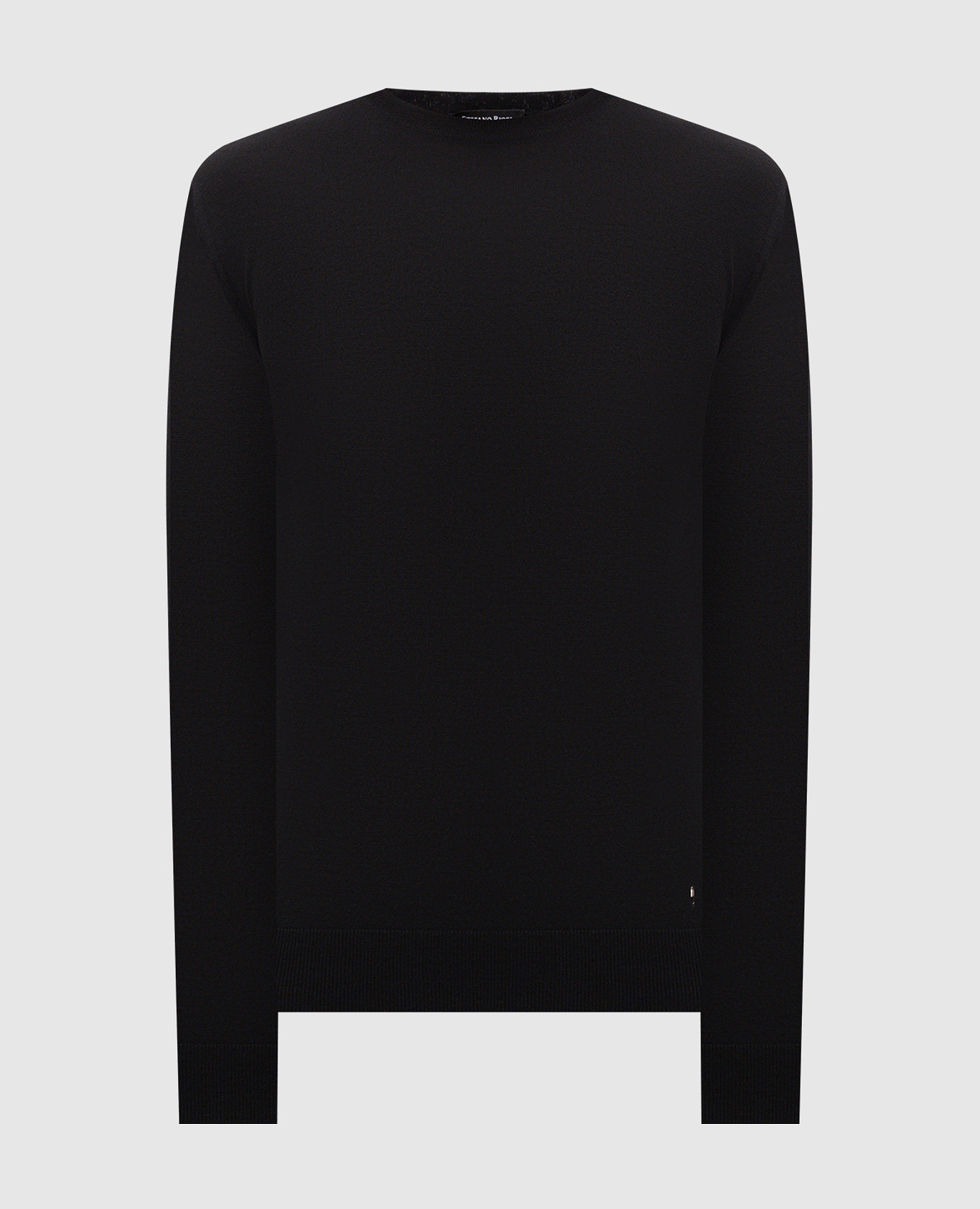 Black wool jumper with monogram logo