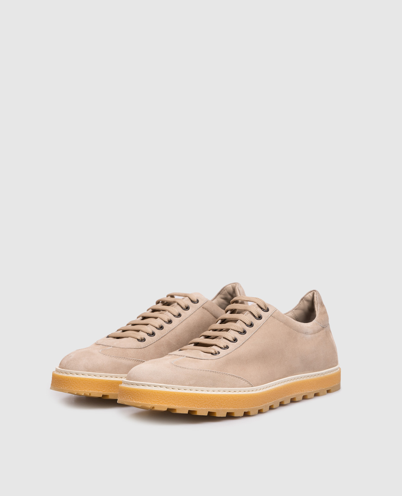 

Beige suede sneakers ISAIA
