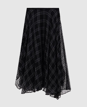 Marc Le Bihan Black skirt with checked silk 2567
