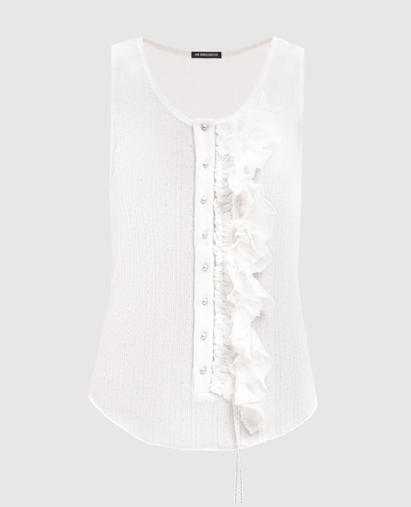 Rase white ruffle top