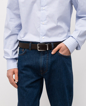 Canali Leather reversible belt with logo KA0052950C