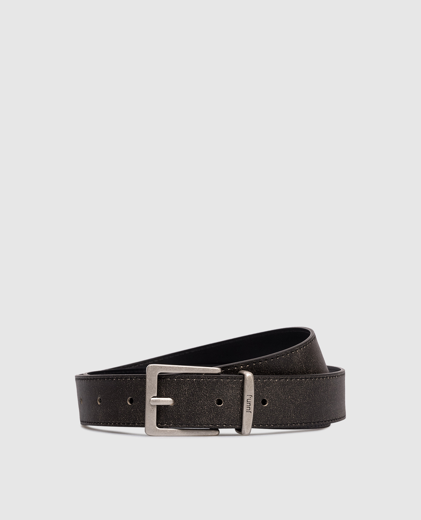 

Black leather belt with a worn effect Juun.j