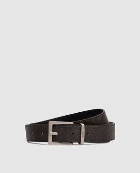 Juun.j Black leather belt with a worn effect JC618ZP065