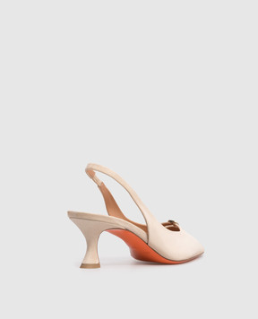 Santoni Beige suede slingbacks WDIS71918HA2NHZW