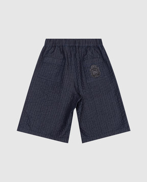 Dolce&Gabbana Children's blue shorts with a patch L44Q10LDD5446