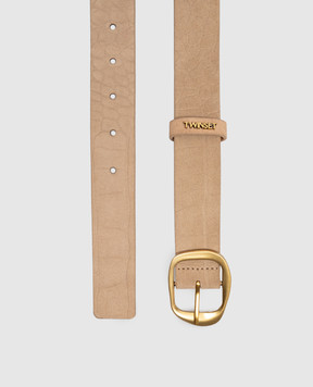 Twinset Beige suede belt with crocodile embossed pattern 262TO5650