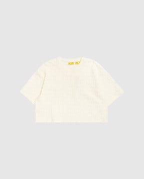 Off-White Children's yellow cropped t-shirt 44GAA019S26J003