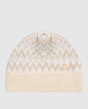 Missoni Children's beige hat with patterned wool MZ0B37W0028