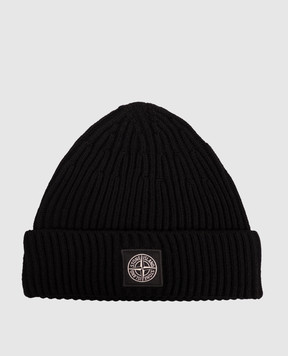 Stone Island Black wool hat L2S15N100002S00C3