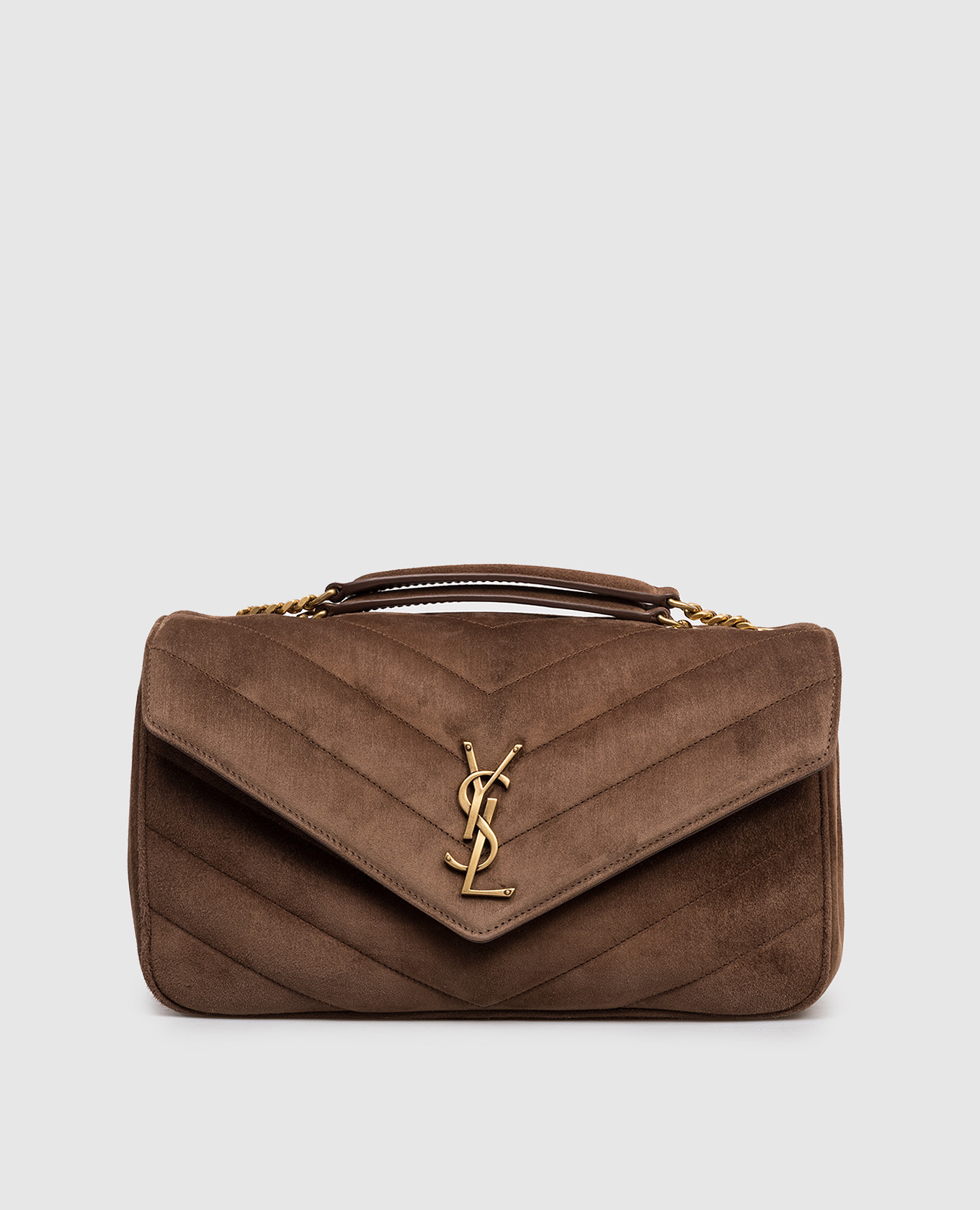 

Brown suede quilted bag LOULOU Saint Laurent