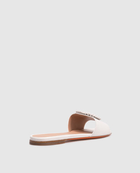 Santoni White leather flip-flops WHPF72081HA1NWKE