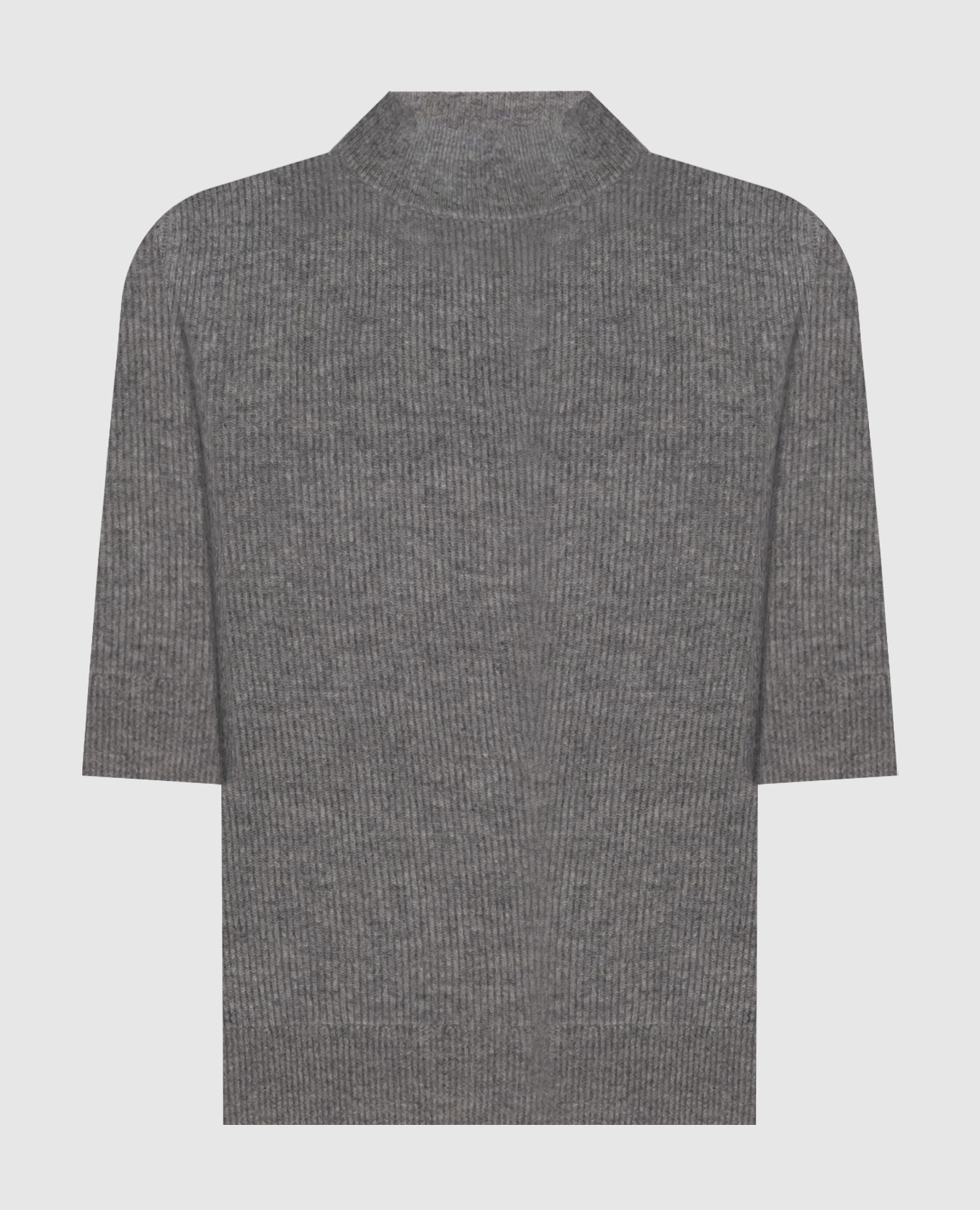 Grey cashmere sweater with short sleeves Brunello Cucinelli