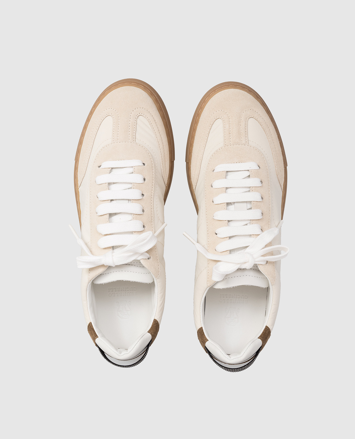 

Beige combination sneakers with a monil chain Brunello Cucinelli