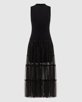 Twinset Black dress with ruffles 262TT3421