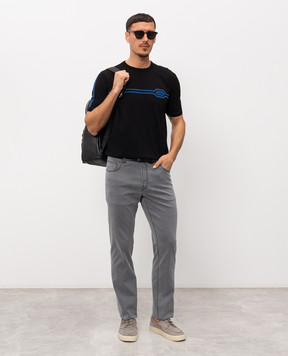 Stefano Ricci Grey jeans with logo patch MFT61B3090T109BK