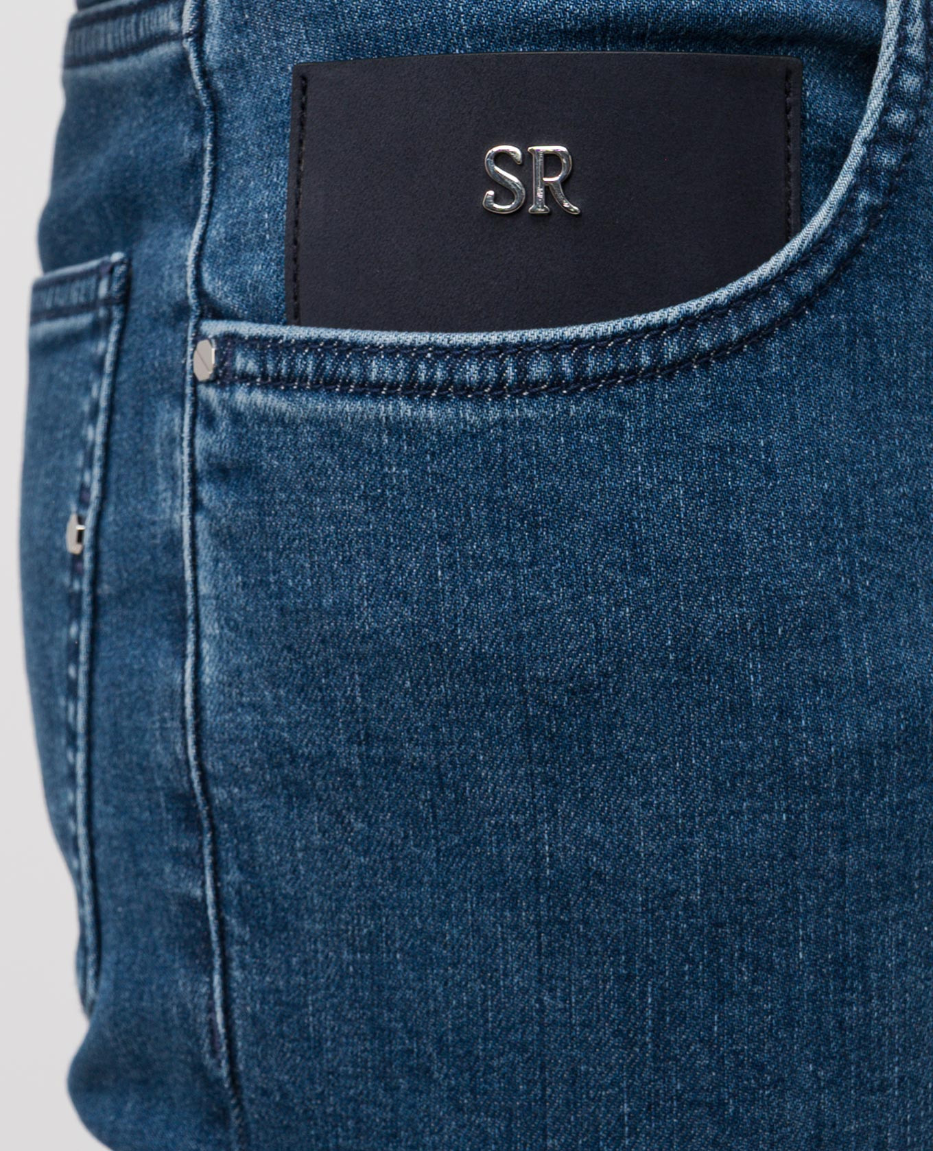 

Blue jeans with logo patch Stefano Ricci, Navy blue