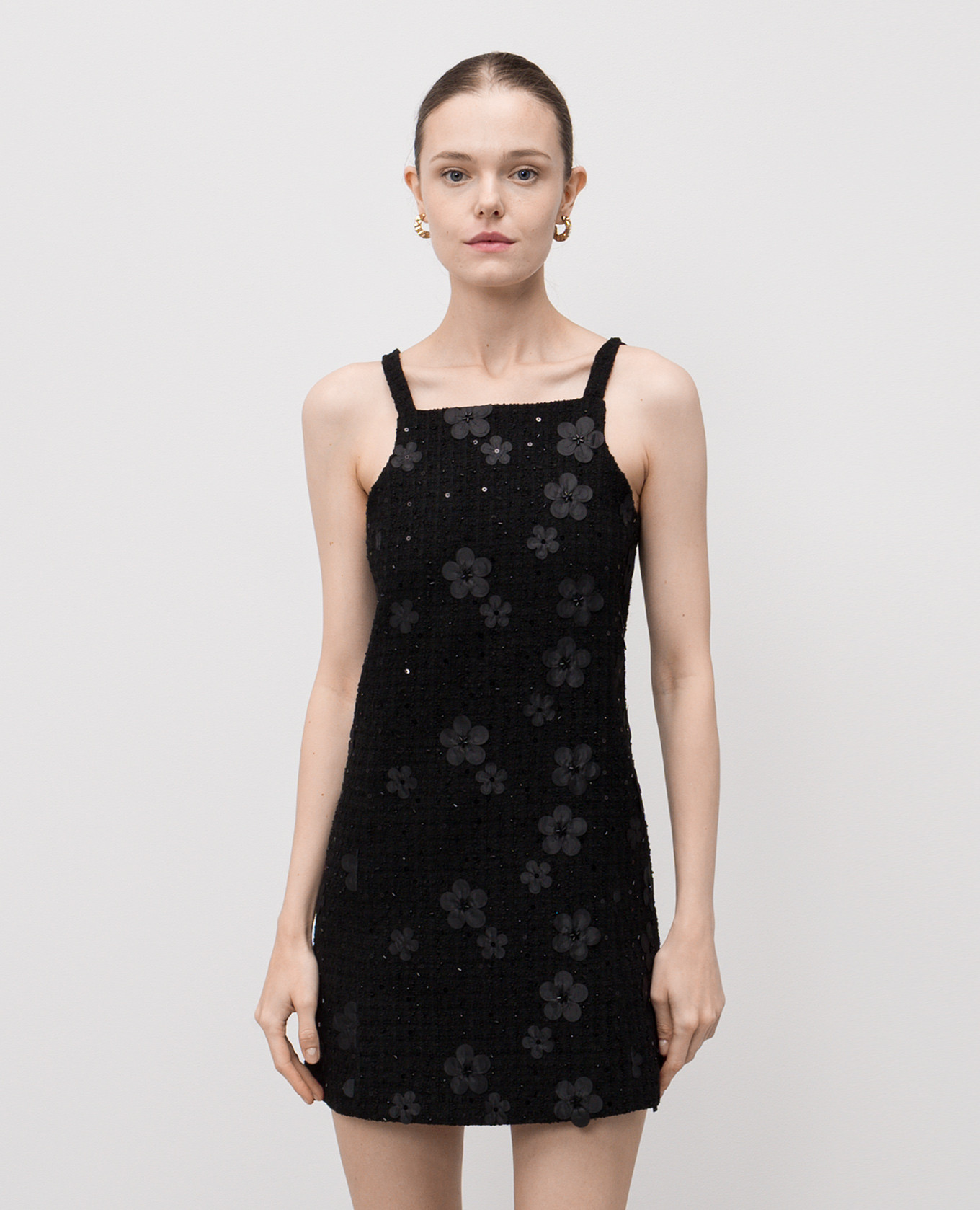 Black mini dress with logo Twinset 3