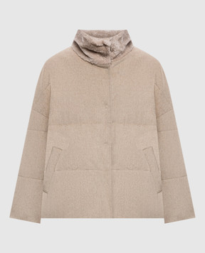 Simonetta Ravizza Rumy beige wool down jacket F06JA433T1H39