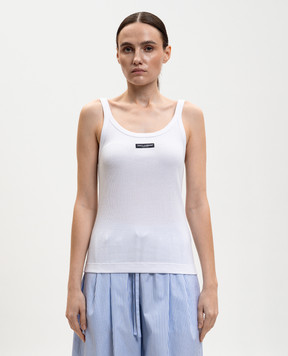 Dolce&Gabbana White ribbed T-shirt F8W45TFU7AV