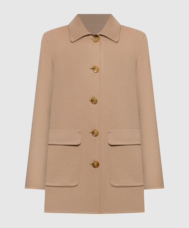 Beige wool and cashmere coat