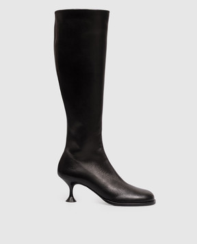 Sergio Rossi Black Orb leather boots B16610MAGE08