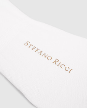 Stefano Ricci White socks with footprints MHE34U3006MHE34U