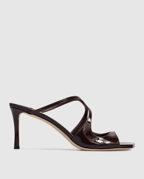 Jimmy Choo Anise burgundy patent leather mules ANISE75PAT