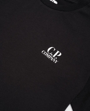C.P. Company Children's black T-shirt with logo CUM00WLAA171014