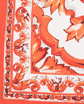Dolce&Gabbana White silk scarf with branded print FN093RGDAOY