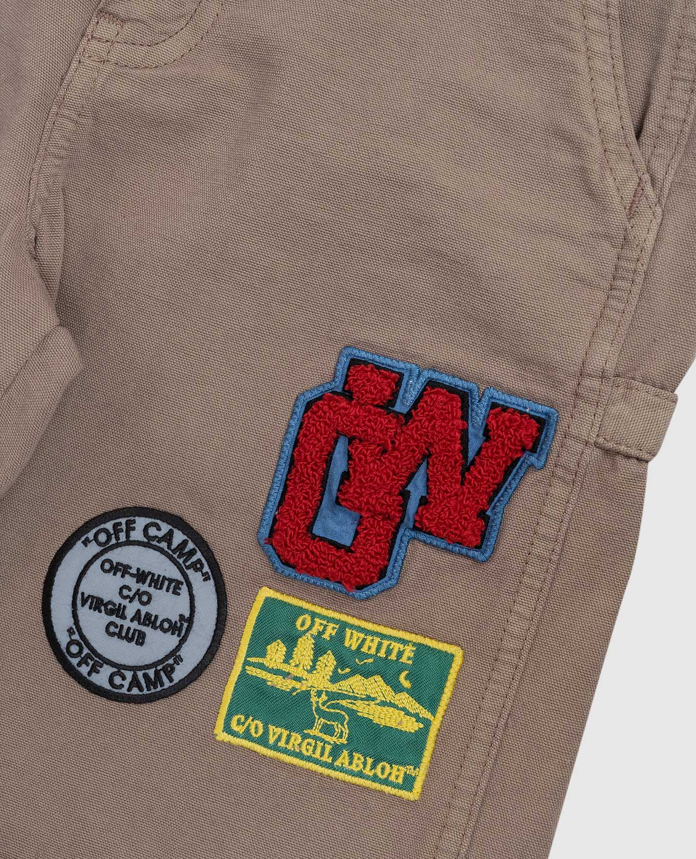 

Children's brown shorts with Camping stripes Off-White