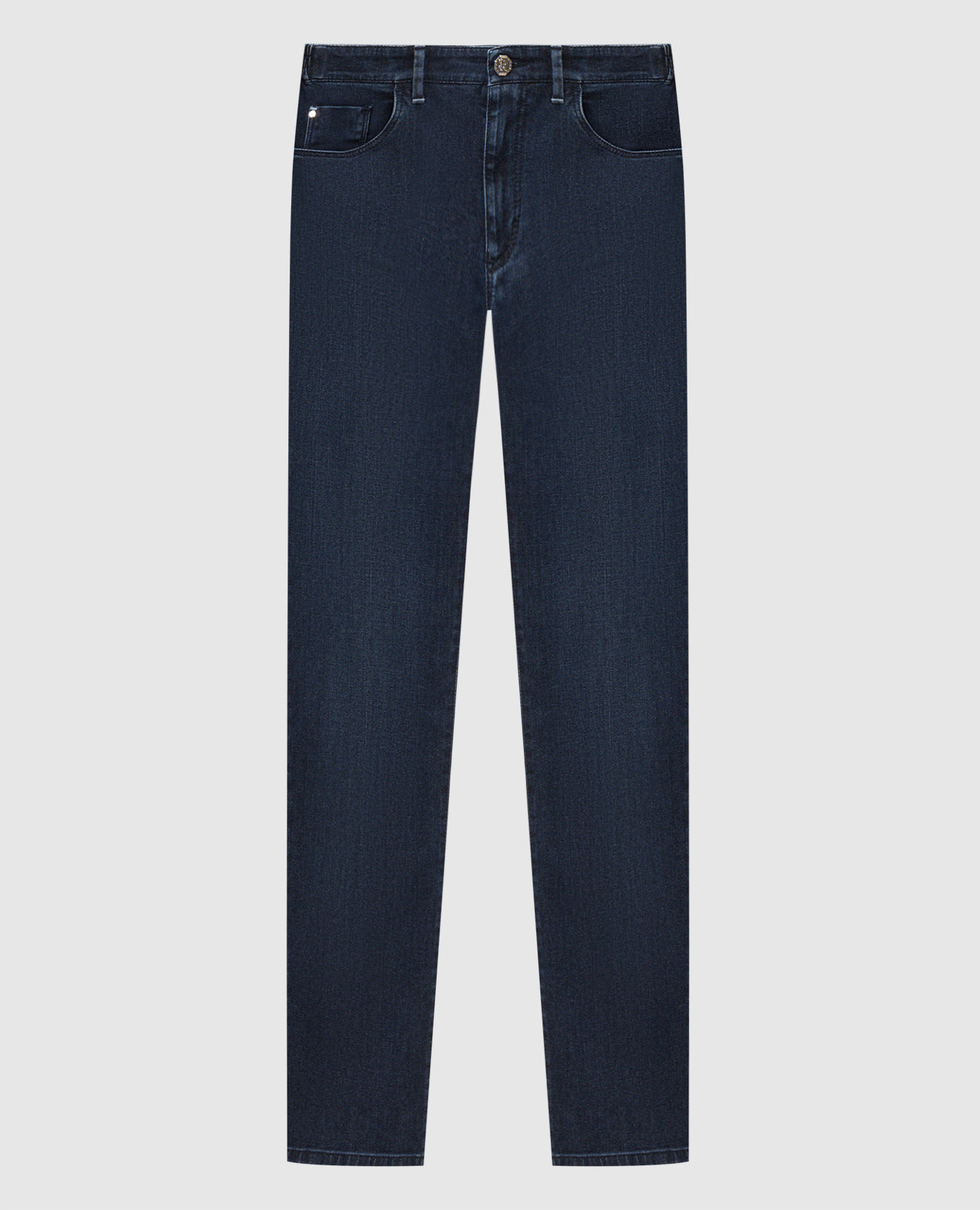 Blue jeans with monogram embroidery Stefano Ricci