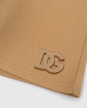 Dolce&Gabbana Children's brown shorts with monogram patch L4JQU6G7PRO812+