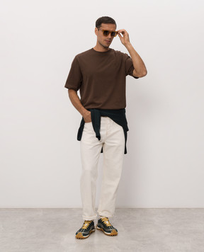 Ami Paris Brown T-shirt with emblem UTS357726m