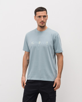 C.P. Company Blue T-shirt with logo print MTS085A005100W