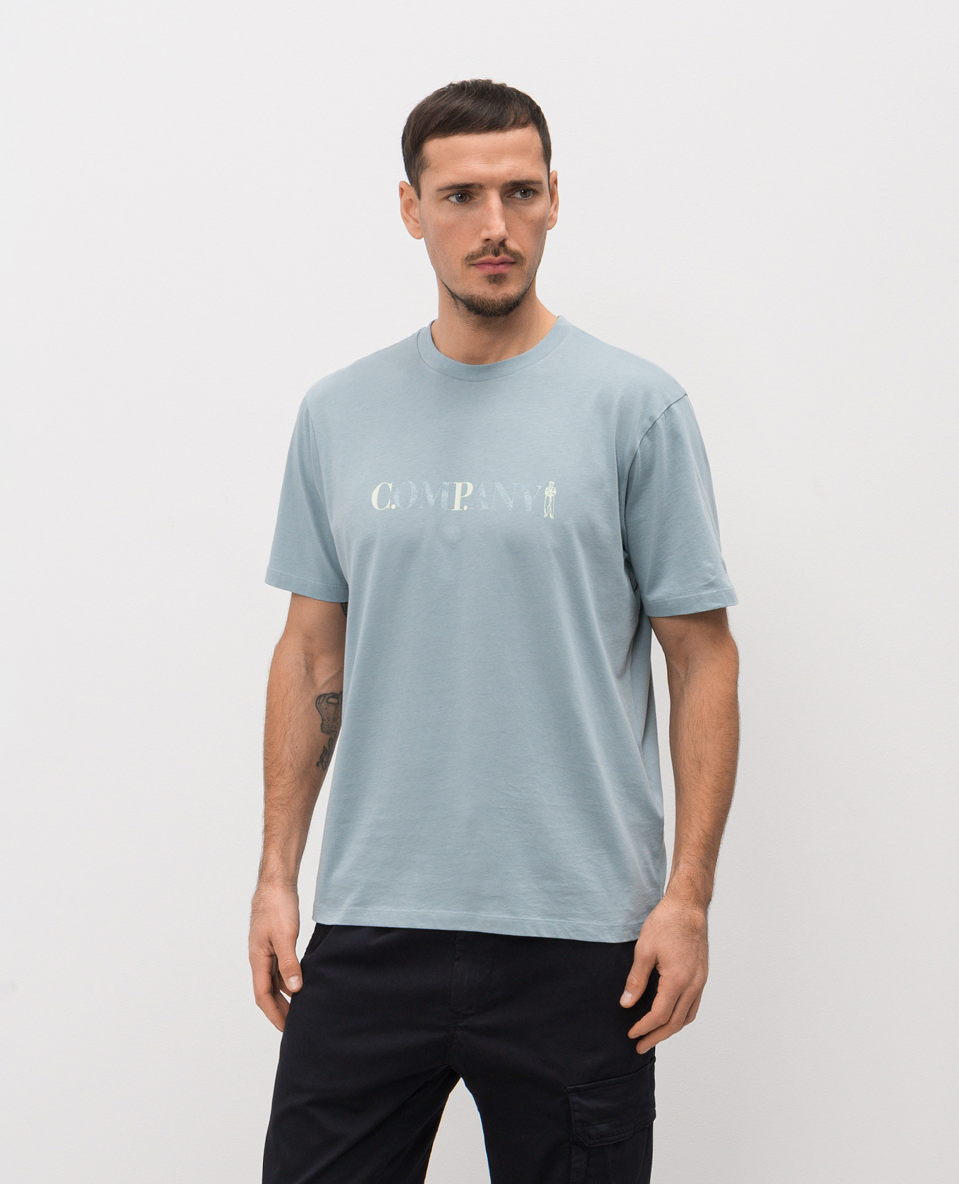 

Blue T-shirt with logo print C.P. Company, Light blue