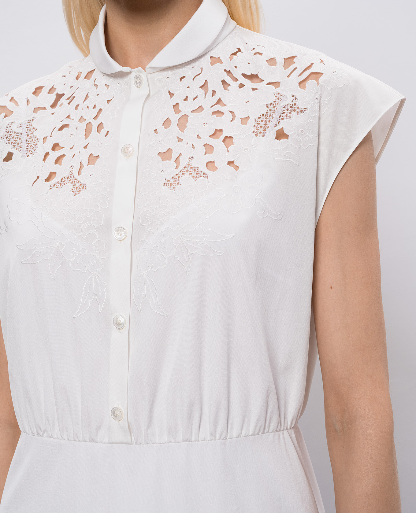 White midi dress with Richelieu embroidery Valentino 4