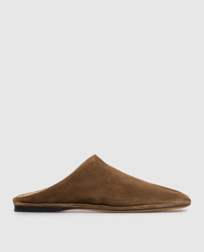 The Row Piper brown suede mules F1780L805