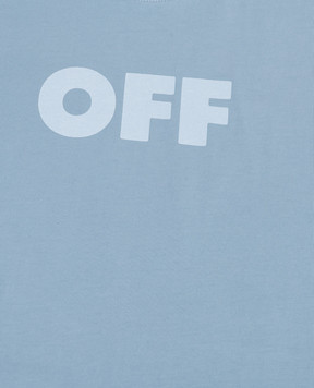 Off-White Children's blue T-shirt with Off logo print 44GAA001S26J009