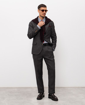 Brunello Cucinelli Gray linen suit MB430LDTH