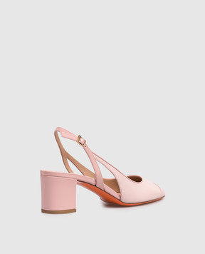 Santoni Pink leather slingbacks WDNC71546HA2NOGO