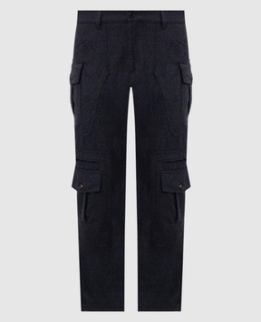 Brunello Cucinelli Blue wool cargo pants M038PS1070