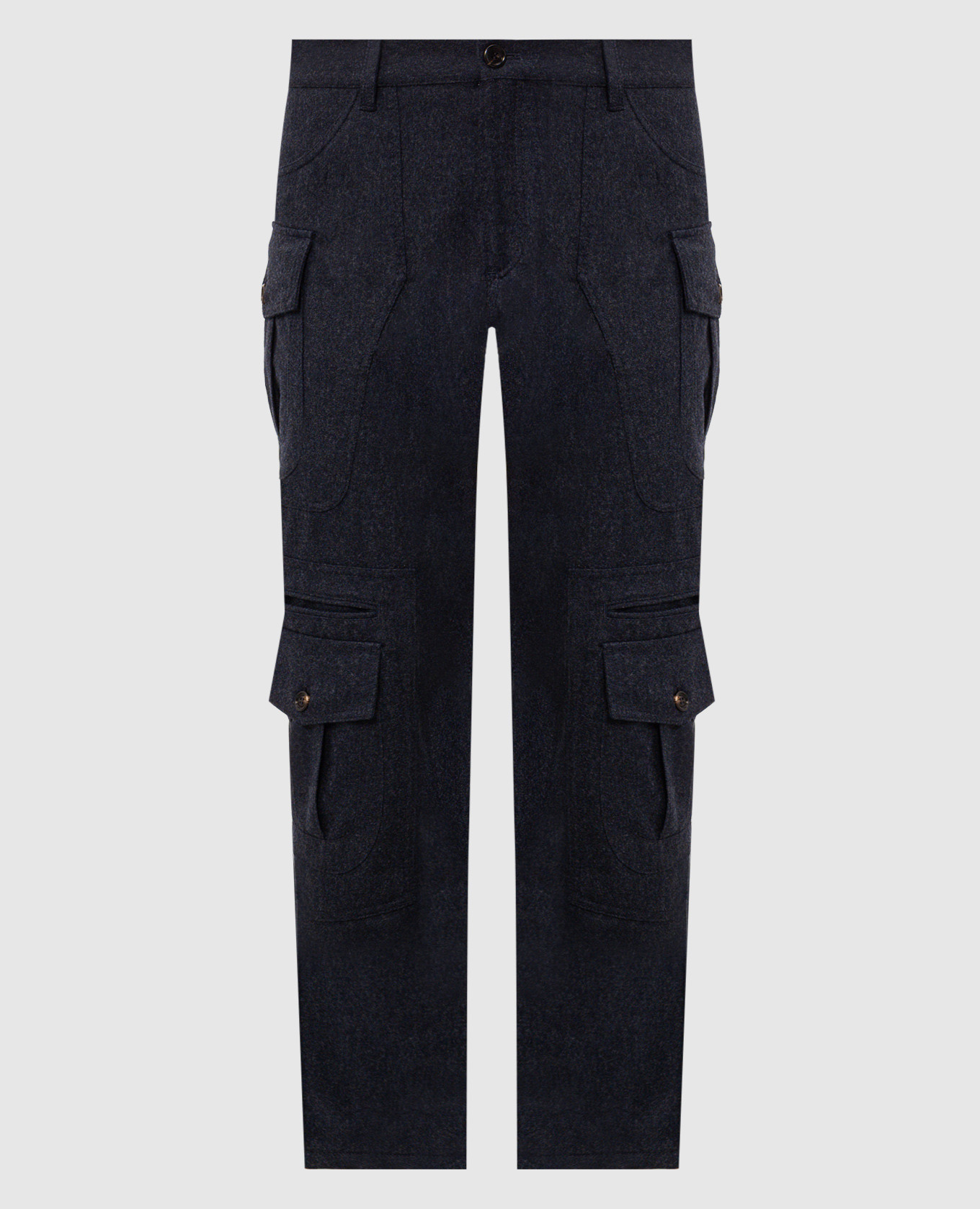 Blue wool cargo pants Brunello Cucinelli