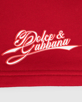 Dolce&Gabbana Children's red shorts with contrasting logo L4JQXPG7P4X814