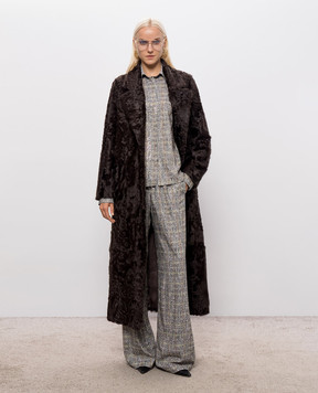Rindi Brown sheepskin coat with a smell 015AG026
